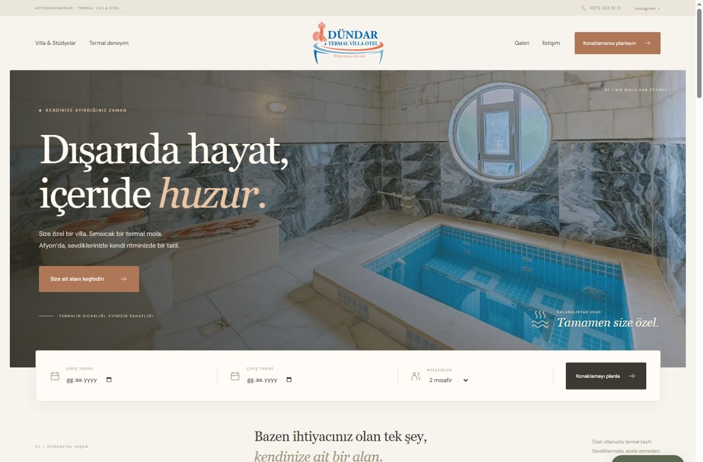 Dündar Termal — web sitesi önizlemesi