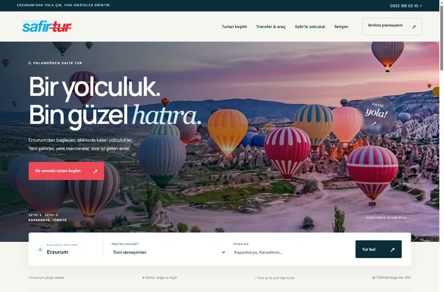 Palandöken Safir Tur — web sitesi önizlemesi